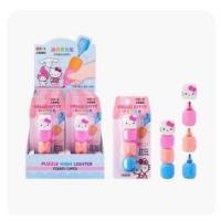 ราคา ปากกาไฮไลท์หัวการ์ตูนคิตตี้และชินนาม่อน 1แท่งมี 3สี นำมาต่อกันให้แท่งยาวขึ้นได้ 1กล่องมี 12แท่ง แยกลายตามภาพ งานสวยลิข (26785385863)