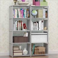 ราคา ชั้นวางของ ชั้นวางหนังสือโครงเหล็กแข็งแรงผ้ากันน้ำ สีเทา ขนาด 5 ชั้น 8 ช่อง ชั้นวางของโครงเหล็ก (11013447561)