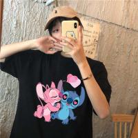 ราคา Disney Stitch เสื้อยืดสุภาพสตรีฤดูร้อนการ์ตูนเสื้อยืด fash (42724819549)