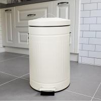 ราคา Ghouse Online ICLEAN ถังขยะเหล็กเคลือบขาเหยียบทรงกลม 12 ลิตร RETRO-AB006 ขนาด 30x25x42.5 cm. สีครีม สินค้าขายดี! (26353397821)