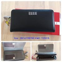 ราคา กระเป๋าสตางค์ ELLE ใบยาว ซิปรอบ ฝาพับ สีดำ ของแท้ (225108153)