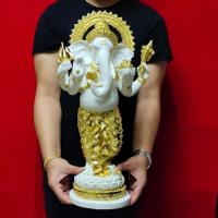 ราคา พระพิฆเนศปางยืนประทานพรขจัดอุปสรรค สีขาวปิดทอง(สูง60ซม.)องค์ใหญ่มากๆเหมาะวางตั้งเป็นองค์ประธานบูชาที่บ้าน (10739917315)