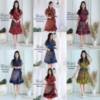 ราคา Mipz เดรสผ้าไทย เดรสทำงานผ้าไทย เดรสผ้าฝ้ายพิมพ์ลาย (18089742563)