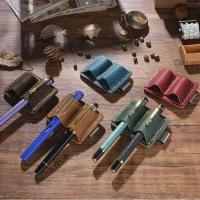 ราคา Retro First Layer Cowhide คลิปปากกาคู่ Handmade Crazy Horse หนัง TN Traveler ปากกาโน้ตบุ๊คใส่ปากกาสแตนเลส (49551975735)