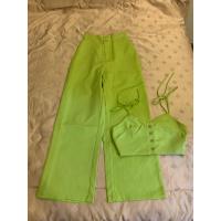 ราคา เซตกางเกงขายาวเสื้อครอปผูกไหล่งานป้าย (22618772684)