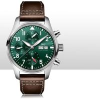 ราคา IwcIwcfanนาฬิกา Racing Green Pilot Chronograph สไตล ์ ใหม ่ Green Disk Mechanical นาฬิกาผู ้ ชาย IW (27801977015)