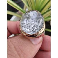 ราคา แหวนแก้วโป่งข่ามแก้วขนเหล็กน้ำใสเส้นเรียงสวยงาม (43061403009)