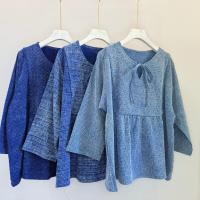 ราคา เสื้อผ้าฝ้าย เสื้อผ้าฝ้ายแขนยาว ทรงหลวม ผ้าฝ้าย 100% เนื้อผ้าทอแน่น สีคราม สีม่อฮ่อมธรรมชาติ ผ้านุ่ม (24889234978)