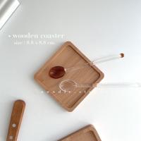 ราคา พร็อพ จานรองแก้ว จานรองแก้วไม้สี่เหลี่ยม (wooden sq) (11930716302)