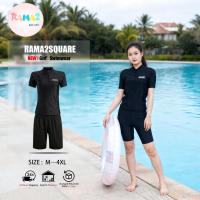 ราคา ชุดว่ายน้ำผู้หญิง แบบชุดติดกันเสื้อแขนยาวกระโปรงกางเกงขายาว ป้องกันแสงUV คนอวบสามารถใส่ได้ รุ่น 9918 (14685475439)