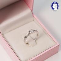 ราคา NJ Diamond แหวนหัวใจฝังเพชร Swarovski แหวนเงินแท้92.5% ชุบทองคำขาว แหวนสวยๆพร้อมส่ง (28162716454)