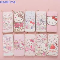 ราคา DABEIYA กระเป๋าสตางค์ใบยาว, กระเป๋าใส่เหรียญซิปความจุขนาดใหญ่, แฟชั่น Hello Kitty PU หนังโทรศัพท์มือถือกระเป๋าสาว (44275063301)