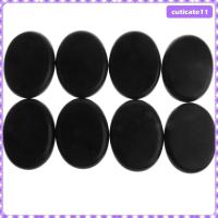 ราคา [Cuticate1] 8 ชิ้นขนาดใหญ่ Ovular สีดํา Basal หินร้อนนวดหินหินธรรมชาติ (41726382569)