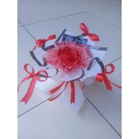 ราคา ช่อกลมดอกริบบิ้นซาตินกุหลาบเดี่ยว (50352390917)