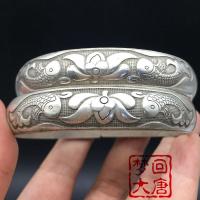 ราคา สร้อยข้อมือเงินคู่ของสไตล์ชาติพันธุ์สร้อยข้อมือที่ทําด้วยมือต้นกล้าแกะสลักเงิน ฟูโชว ราศีมีนโลตัสกําไลโบราณวัตถุเก่า 10.24.110.24.1 (45500132023)
