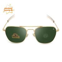 ราคา PUREHAIRBEAUTY แว่นกันแดดนักบิน AO, Vintage Look Retro Luxury แว่นกันแดด, เลนส์กระจกออปติคอลเลนส์สีเขียวชายออกแบบขับรถ Shades กิจกรรมกลางแจ้ง (43102452093)
