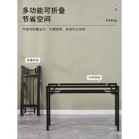 ราคา โต๊ะพับได้ โต๊ะชุดขาโต๊ะขาชั้นวางตารางสองชั้นฤดูใบไม้ผลิชั้นวางเหล็กโต๊ะยาวที่เรียบง่ายสีขาวชั้นเดียวโต๊ะรับประทานอาหาร วิล (54500695004)