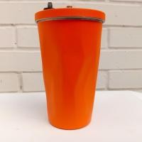 ราคา TERMOS แก้วเก็บความร้อนสแตนเลส 600 มล. – แก้วเดินทางสีส้ม ผนังคู่พร้อมหลอด | ฉนวนกันความร้อนร้อนและเย็น (41576227077)