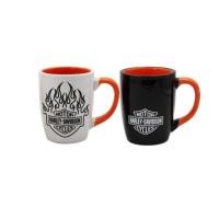 ราคา แก้วลายไฟเปลี่ยนสีตามอุณหภูมิน้ำในแก้ว Bar & Shield Flames Ceramic Mug Set - 15 oz. - Color Change HDL-18629 (26455139034)