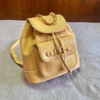 ราคา Versace ostrich Leather Backpack วินเทจ ของแท้ กระเป๋าเป้ มือสอง แบรนด์เนม เวอร์ซาเช่ (23610142142)