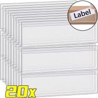 ราคา 4/12/20 ชิ้น Clear Self-Adhesive ป้ายกระเป๋า/ชั้นวางแท็ก Index Card กระเป๋า/ลิ้นชักตู้เก็บเอกสาร Classify แท็ก (44256485577)