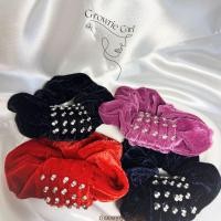 ราคา ✨พร้อมส่ง✨(ยกโหล) แบบหนา โดนัทมัดผม ประดับเพชร ผ้าหนา (กำมะหยี่) (49602223217)