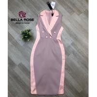 ราคา เดรสทรงสูท สีชมพูโอรส-ม่วง #งานป้าย Bella Rose #หาชุดวันวาเลนไทน์ (1852999127)