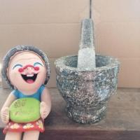 ราคา ครกทรงสูง พร้อมสาก 5.5"ครกหินแท้ ครกอ่างศิลา (4921232856)