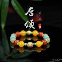 ราคา สร้อยข้อมือเทอร์คอยซ์ธรรมชาติ สไตล์จีนแบบคลาสสิก พร้อมของขวัญฟรีสำหรับสร้อยข้อมือผู้หญิง ขนาดวงกลมเดียว 6ฟิค (51501981016)