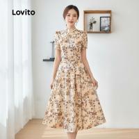 ราคา Lovito เดรสผู้หญิงจีนใหม่ ฤดูใบไม้ผลิ ฤดูร้อน เดรสปลอม 2in1 สไตล์เก๋ L165ED1523 (57402411833)