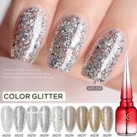 ราคา พร้อมส่ง AS สีทาเล็บเจลกลิตเตอร์ สีเงิน-สีทอง (Silver-Gold Glitter รหัส AXZ) มีให้เลือก 8 สี สีเจลกากเพชร สีกลิสเตอร์ (23461054849)
