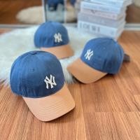 ราคา <พร้อมส่ง>หมวก MLB Color Block Denim-Like Unstructured Ball Cap หมวกสีกรม ปีกสีน้ำตาล NY (21791037018)