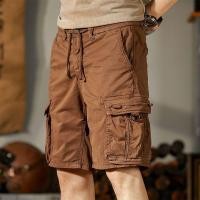 ราคา กางเกงขาสั้นคาร์โก้ลําลองสําหรับบุรุษฤดูร้อนบางผ้าฝ้ายหลวมหลายกระเป๋าหลายกระเป๋า (52801123899)