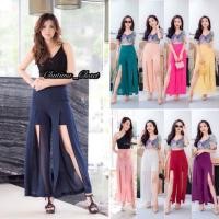 ราคา กางเกง ชีฟอง ผ่าหน้าซับในหนา ไม่โป๊วจ้า มี S-3XL (1009485882)