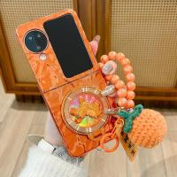 ราคา เคสโทรศัพท์แบบพับได้สําหรับ Oppo Find N2 N3 Flip Electroplated สีส้มหมุนวงเล็บม้าสร้อยข้อมือ Hard TPU เคสโทรศัพท์ (51002318978)