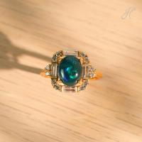 ราคา แหวนแบล็คโอปอประดับ CZ ชุบทองคำ-(Black Opal CZ Ring) (28779335098)