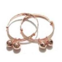 ราคา TANITTgems กำไลข้อเท้าเด็กกระพรวนคู่นากสลักลาย รุ่น TNBG191 - Rose Gold (1286500449)