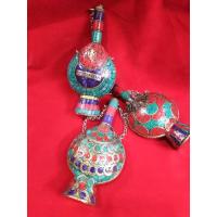 ราคา ขวดใส่น้ำหอมโบราณของเนปาลทิเบตงานทำด้วยทองเหลืองติดด้วยหินแท้ทั้งชิ้น (8819074791)