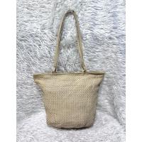 ราคา กระเป๋าหนังแท้สานแท้ทรงช๊อปปิ้งสีเอทูบหนังนิ่ม(รหัส ดอกไม้297) (42350907101)