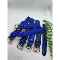 ราคา ขายสายนาฬิกาหนังจระเข้แท้สีน้ำเงิน แถมบัคเคิ้ลทอง (4531556845)