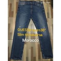 ราคา Guessชาย(Morocco)เอว36"-37"ทรงSlim fitสีฟอกแต่งขาดสภาพดี (40019719109)