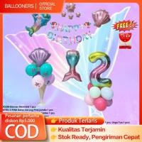 ราคา ชุดลูกโป่งฟอยล์เมอร์เมดวันเกิดนางเงือกนางเงือกงานเลี้ยงวันเกิดบอลลูนตกแต่ง (41224553462)