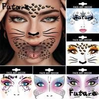 ราคา อนาคตกลิตเตอร์แต่งหน้าสติ๊กเกอร์,หงส์แมวเสือดาวการ์ตูนสติ๊กเกอร์ใบหน้า,ส่องแสงผีเสื้อน้ําแข็งแววใบหน้าศิลปะตกแต่งโรงละครของขวัญว (51352241356)