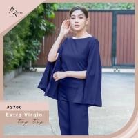 ราคา เสื้อคอปาด แขนผ่า ดีเทลมัดโบว์ (24460804195)