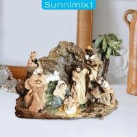 ราคา [ซันนิมิกซ์1] ฉากประสูติ หุ่นเชิด ประติมากรรม ครอบครัว อุปกรณ์หุ่น ฉากประสูติตกแต่งในร่ม รูปปั้นสําหรับเดสก์ท็อป (56302415290)