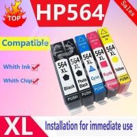 ราคา ใช้งานร่วมกับ HP 564XL HP 564 ตลับหมึก HP 564XL สีดํา HP 564 สีดํา Cyan Magenta สีเหลืองสําหรับ 3070 3070a 4620 7520 B010a (49651931121)