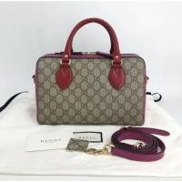 ราคา กระเป๋าสะพายทรงหมอน เล็กน่ารักมากกกน้ำตาล สายแดง หูแดง️️(Good Con) Gucci Supreme Boston Bagรอเช็คสต (28876976029)