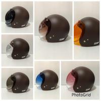 ราคา หมวกกันน็อคคลาสสิควินเทจ (Pน้ำตาลด้าน) พร้อมแว่นBubbleแบบเปิดไม่ได้ หลายสีให้เลือก (316833452)