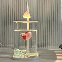 ราคา #stock# โปร่งใสตู้ปลาขนาดเล็กคริสตัลน้ำแข็งเดสก์ท็อปCreative Ecoological Betta Fish Tankเพิร์ลเพชรภ (51651449322)