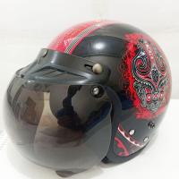 ราคา หมวกกันน็อค Batak Gorga Black Retro หมวกกันน็อคระดับพรีเมียม (24937805253)